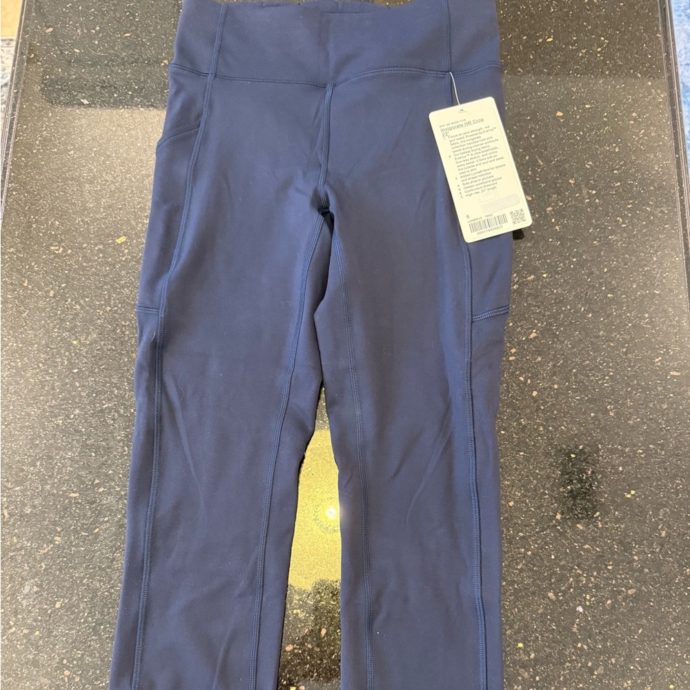 New with Tags - Navy Lululemon Invigorate HR Crop 23”